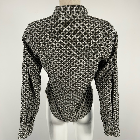Vintage bluenotes Black and White Geometric Button-Up Shirt M - Picture 5 of 11